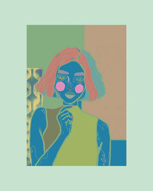 Illustration La Pensive aux Joues Roses