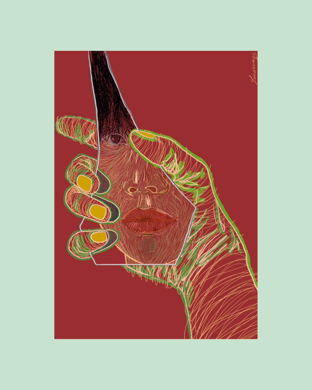 Illustration Fragment rouge