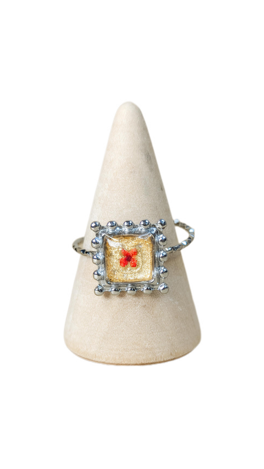 Bague Myiosotis dans un Beurre doré