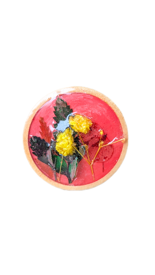 Broche Soleil Rouge