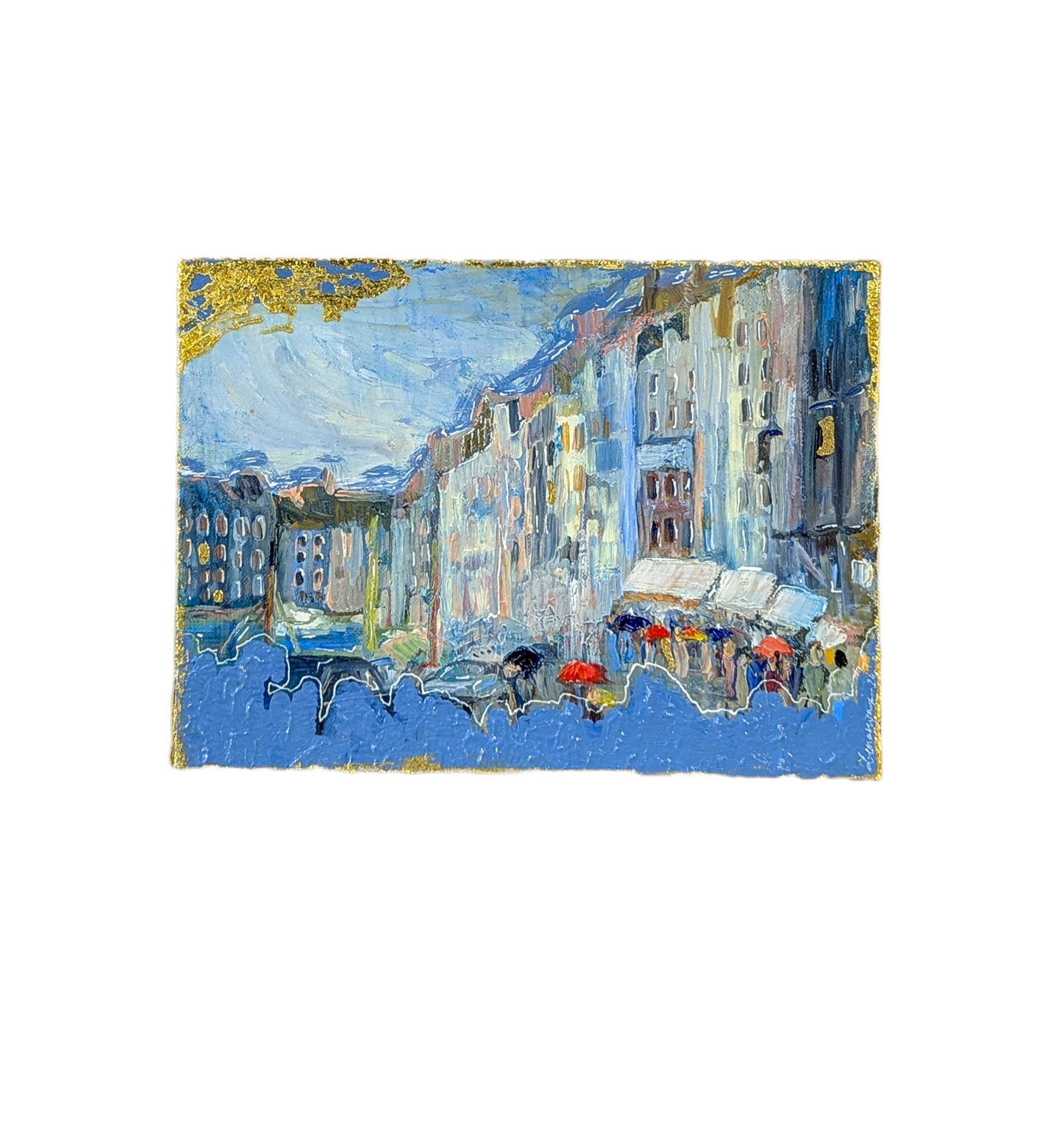 Tableau Une ville en bord de mer imaginaire dans le brouillard de mon esprit