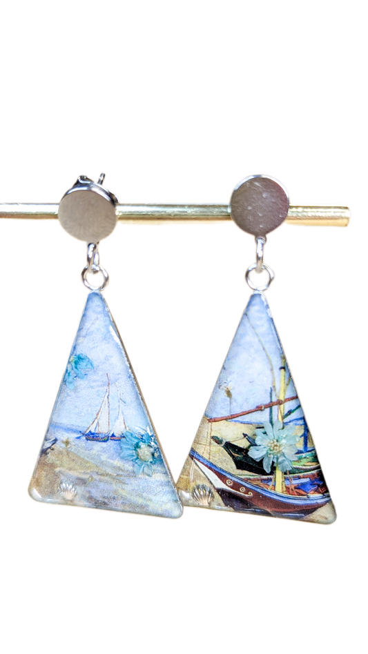 Boucles d'oreilles Bord de Marguerite en Fleur
