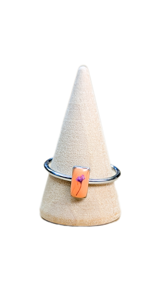 Bague Mauve sur Pêche
