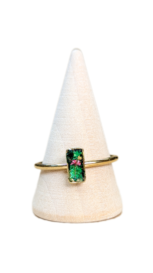 Bague Rose sur Verre